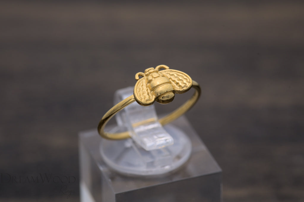 Gold Bee Ring - DreamWood Custom