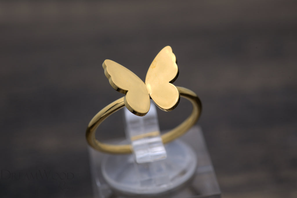 Gold Butterfly Dainty Ring – Dreamwood Rings - DreamWood Custom