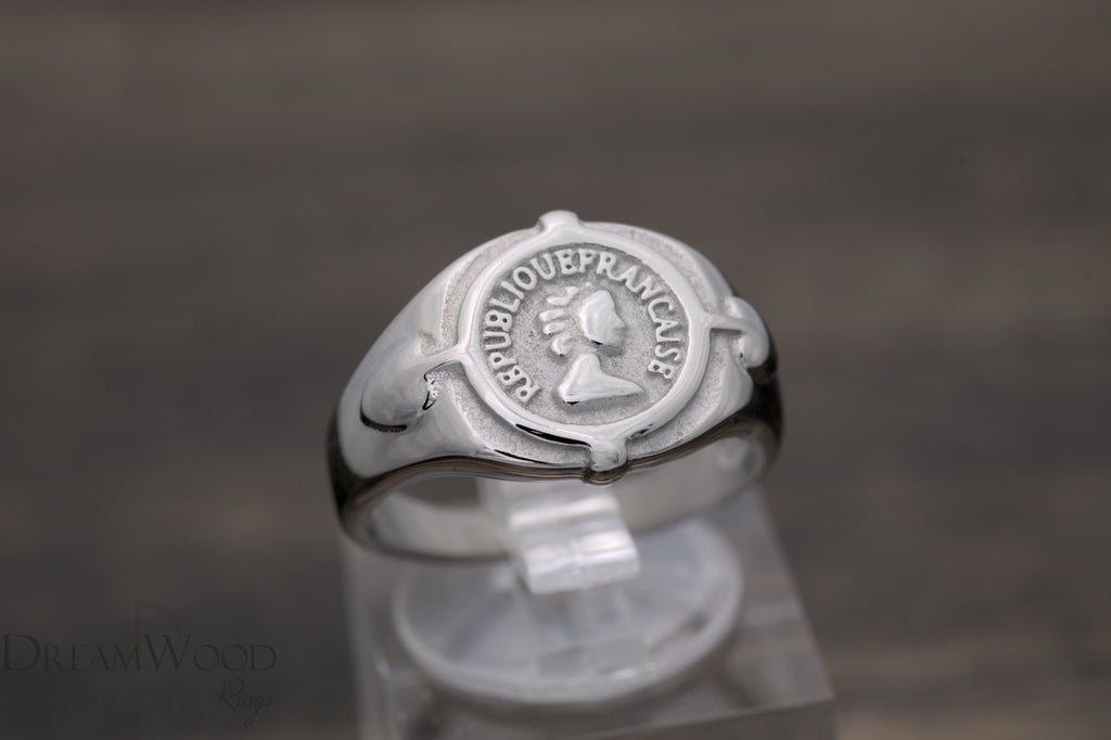 Silver Francaise Coin Ring - Dreamwood Rings - DreamWood Custom