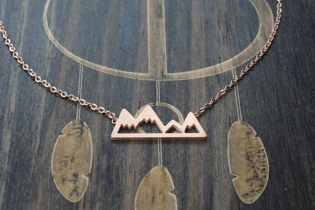 Mountain - Rose Gold Necklace - DreamWood Custom