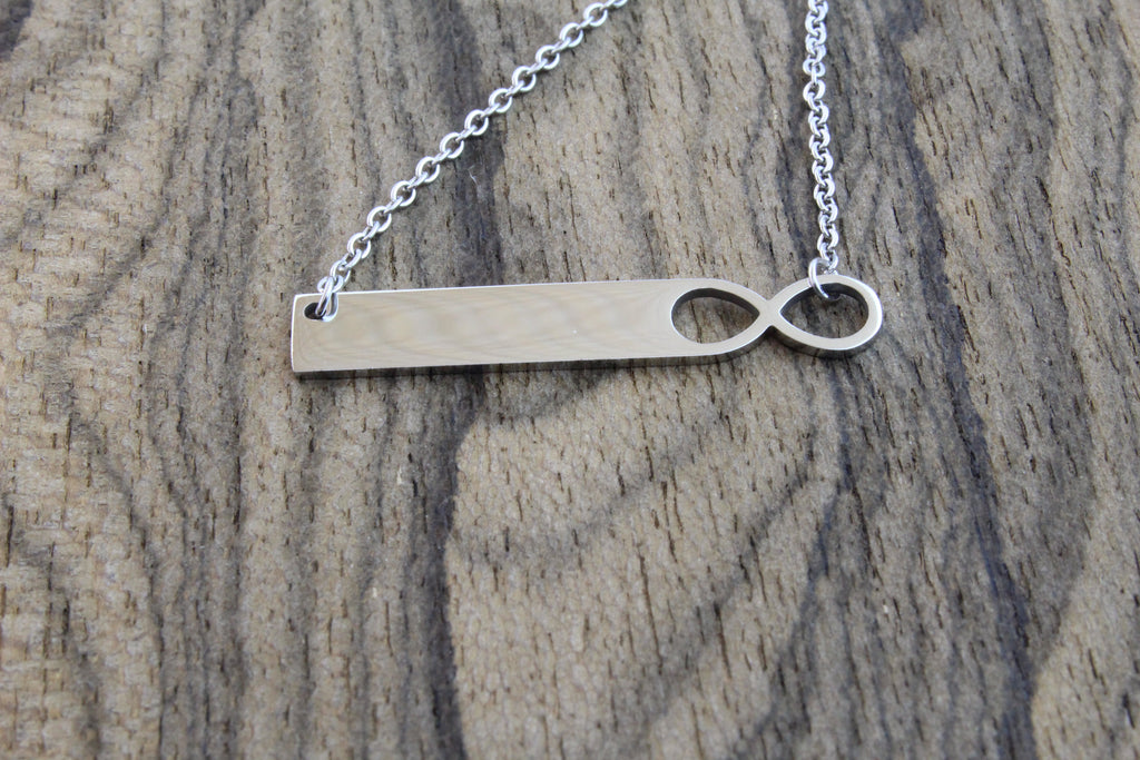 Brave Infinity Silver Bar Necklace - DreamWood Custom
