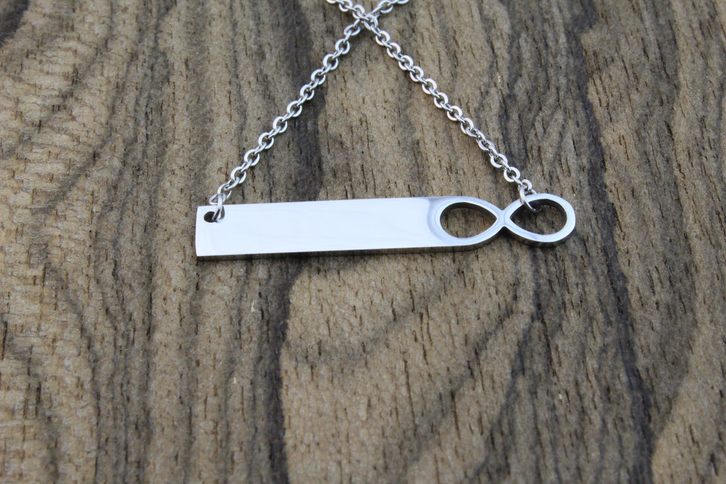 Brave Infinity Silver Bar Necklace - DreamWood Custom