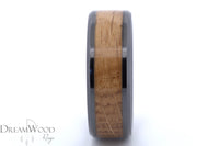Black Ceramic Ring with Jack Daniels Whiskey Barrel Inlay – 8mm Men’s Wedding Band