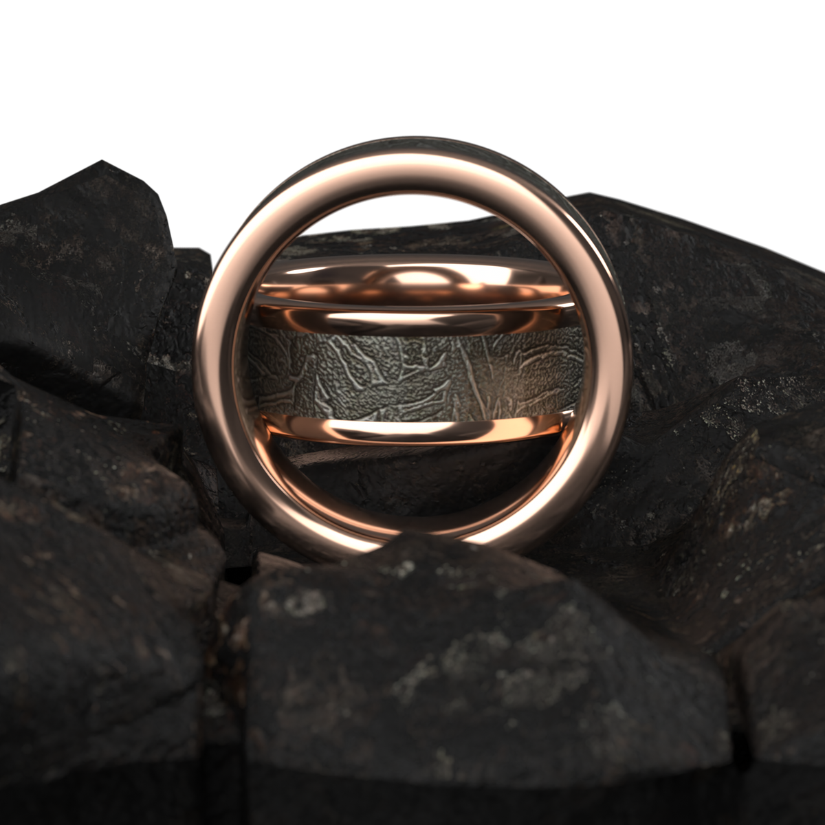 Custom men’s and women’s wedding band by Dream Wood Rings