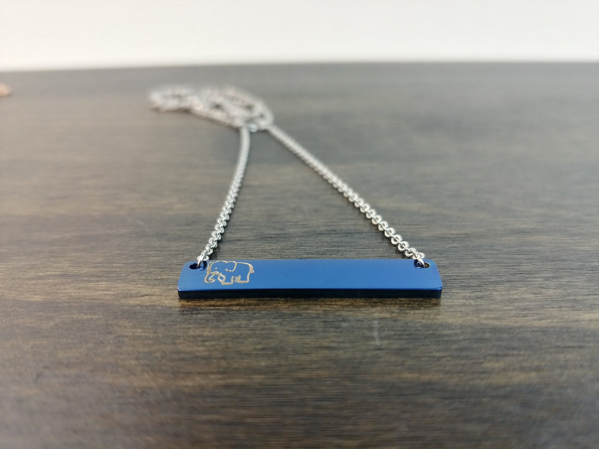 Blue Bar Necklace - DreamWood Rings Supplies