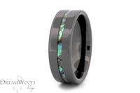 Ceramic Ring with Abalone Inlay in 8mm width
