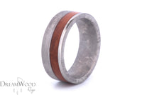 Crystalized Titanium & Red Cedar Inlay Ring