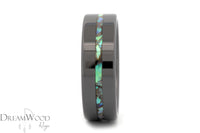 Ceramic Ring with Abalone Inlay in 8mm width