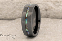 Ceramic Ring with Abalone Inlay in 8mm width