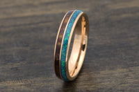 Custom men’s and women’s wedding band by Dream Wood Rings