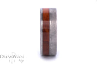Crystalized Titanium & Red Cedar Inlay Ring