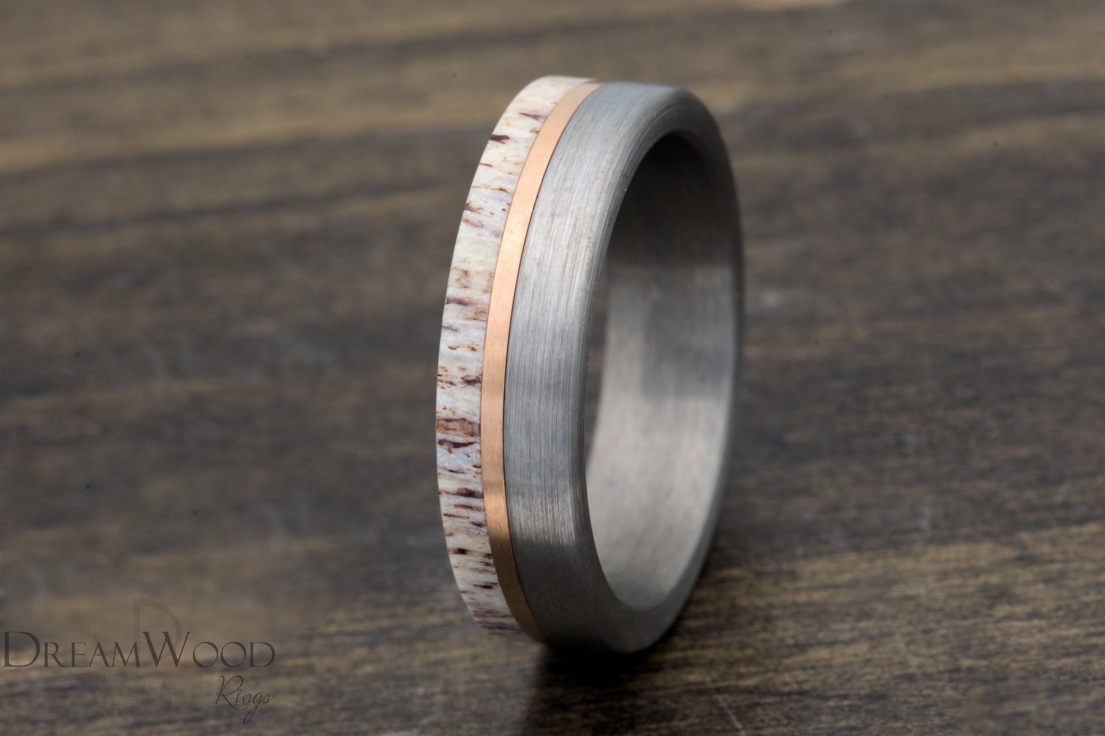 Brushed Silver with Gold Edge Tungsten Ring