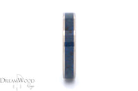 Titanium Ring with Dark Blue Opal Inlay • 4 mm Thin Band