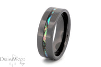Ceramic Ring with Abalone Inlay in 8mm width