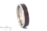 Titanium Ring with Dark Red Opal Inlay • 6 mm Polished Band