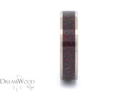 Titanium Ring with Dark Red Opal Inlay • 6 mm Polished Band