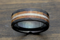 Custom men’s and women’s wedding band by Dream Wood Rings
