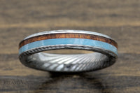 Custom men’s and women’s wedding band by Dream Wood Rings