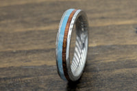 Custom men’s and women’s wedding band by Dream Wood Rings