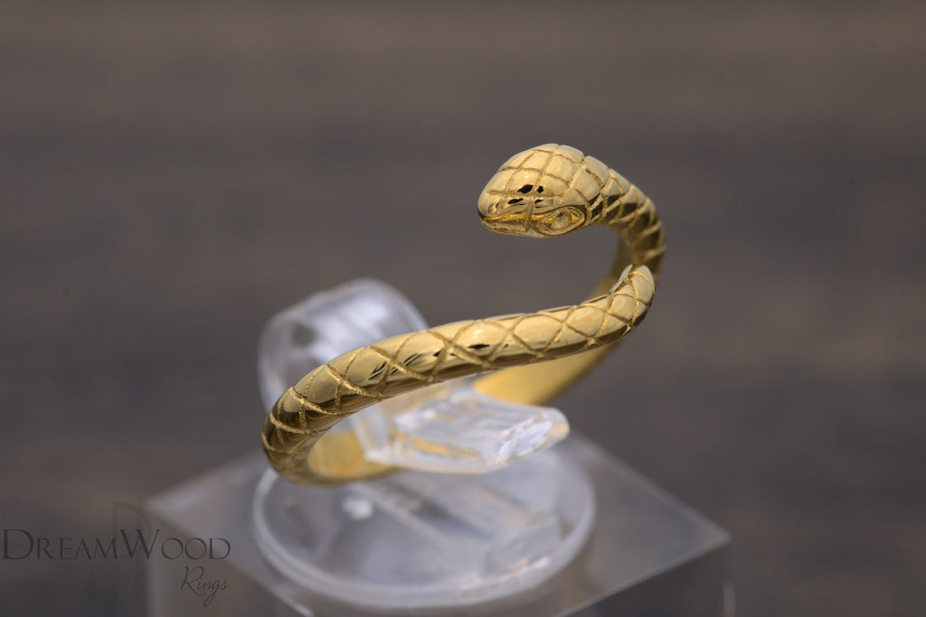 Gold Serpent Wrap Ring - Dreamwood Rings