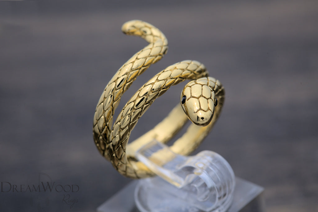 Gold Serpent Coil Ring - Dreamwood Rings
