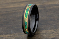 Custom men’s and women’s wedding band by Dream Wood Rings