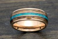 Custom men’s and women’s wedding band by Dream Wood Rings