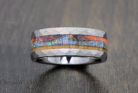 Custom men’s and women’s wedding band by Dream Wood Rings