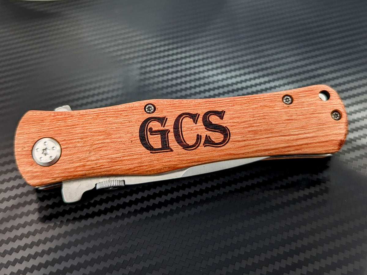 Engraved Wood Handle Knife - The Perfect Groomsmen Gift - DreamWood Custom