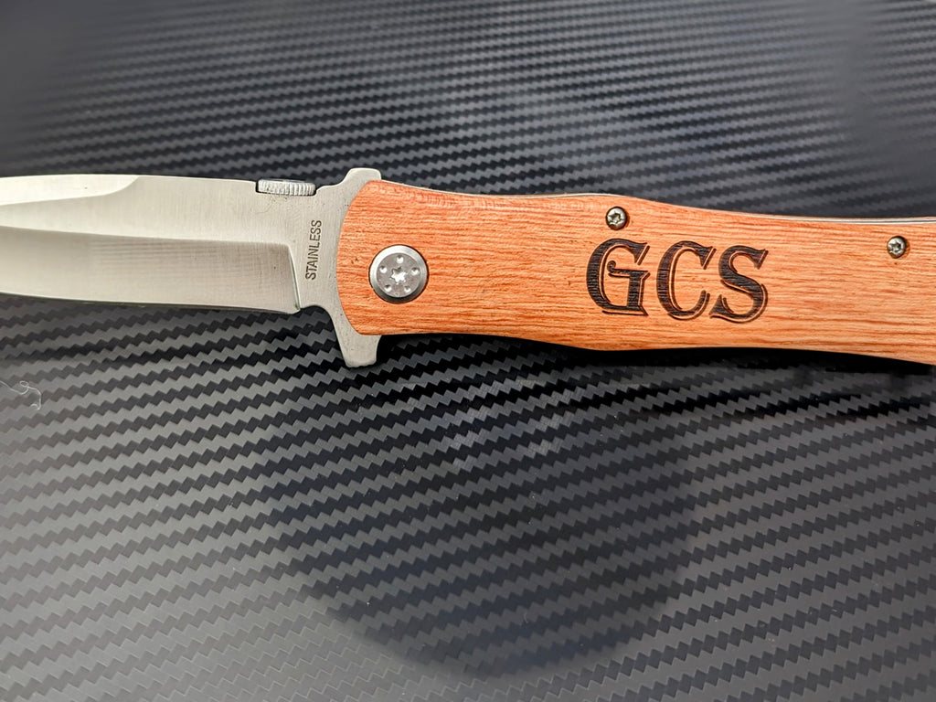 Engraved Wood Handle Knife - The Perfect Groomsmen Gift