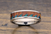 Custom men’s and women’s wedding band by Dream Wood Rings