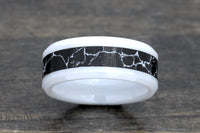 Custom men’s and women’s wedding band by Dream Wood Rings