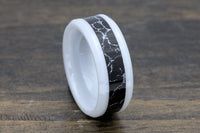 Custom men’s and women’s wedding band by Dream Wood Rings