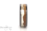 Black Ceramic Men's Ring – JD Whiskey Barrel, Silver Mountain Inlay