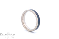Titanium Ring with Dark Blue Opal Inlay • 4 mm Thin Band