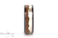 Black Ceramic Men's Ring – JD Whiskey Barrel, Silver Mountain Inlay