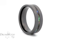 Ceramic Ring with Abalone Inlay in 8mm width