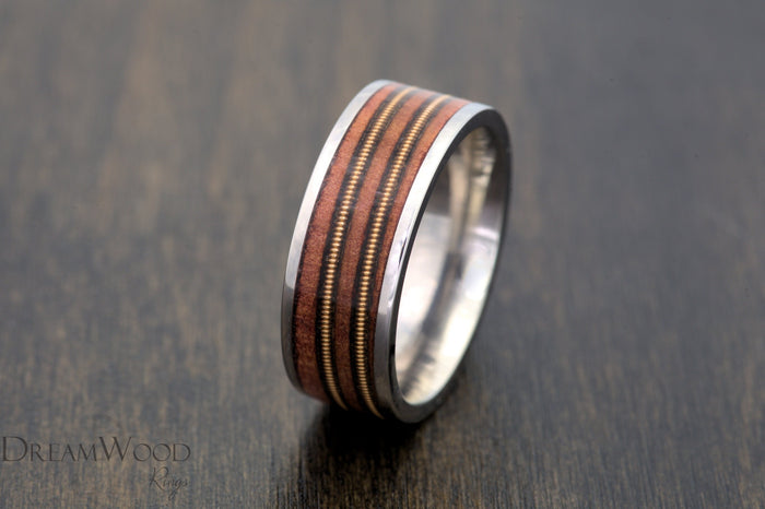 Custom men’s and women’s wedding band by Dream Wood Rings