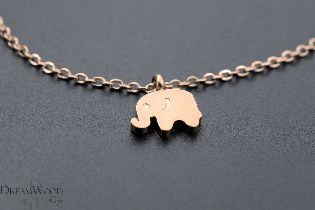 Rose Gold Elephant Necklace - DreamWood Custom