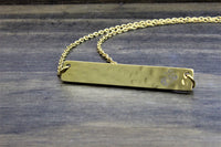 Dearest Wish Hammered Bar Necklace - DreamWood Custom