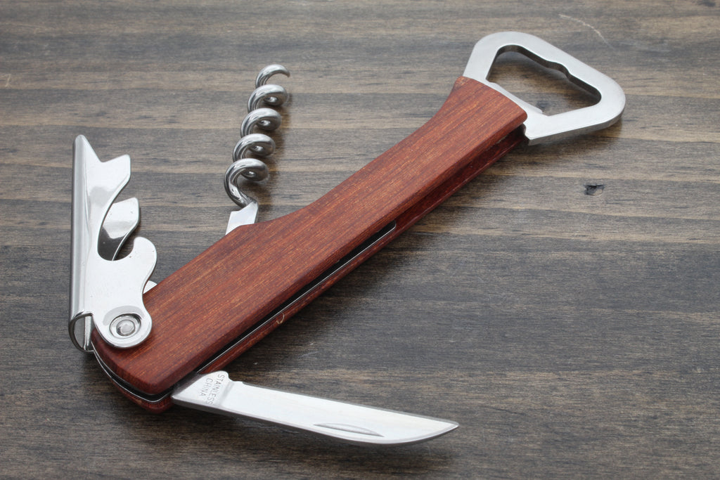 Engraved Wooden Bottle Opener Wine Corkscrew - The Perfect Groomsmen Gift for Wine Enthusiasts