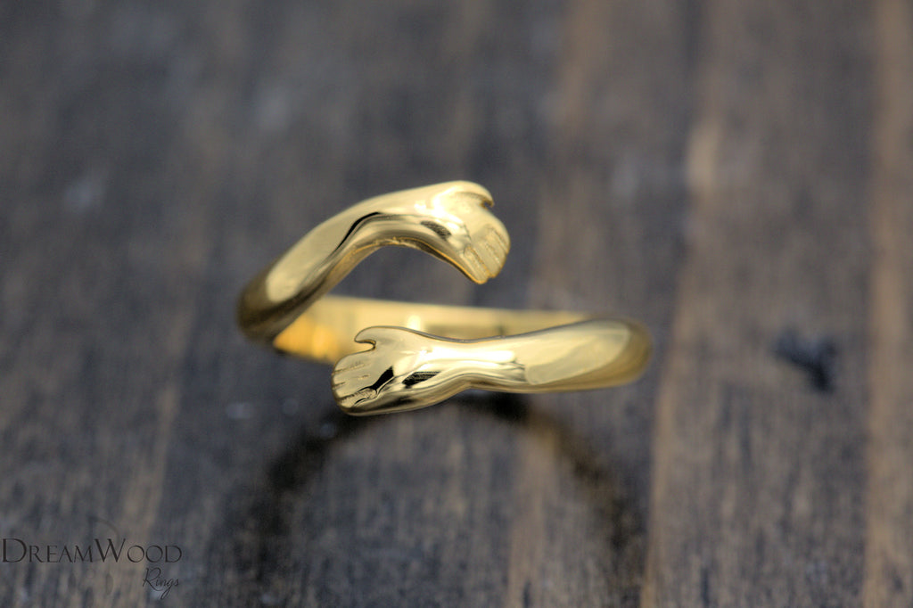 Hug Ring | Gold Stainless Ring - DreamWood Custom