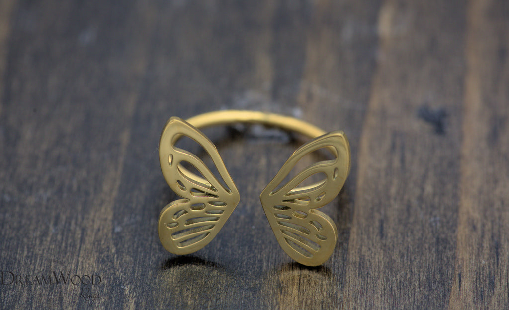 Butterfly wings | Gold Stainless Ring