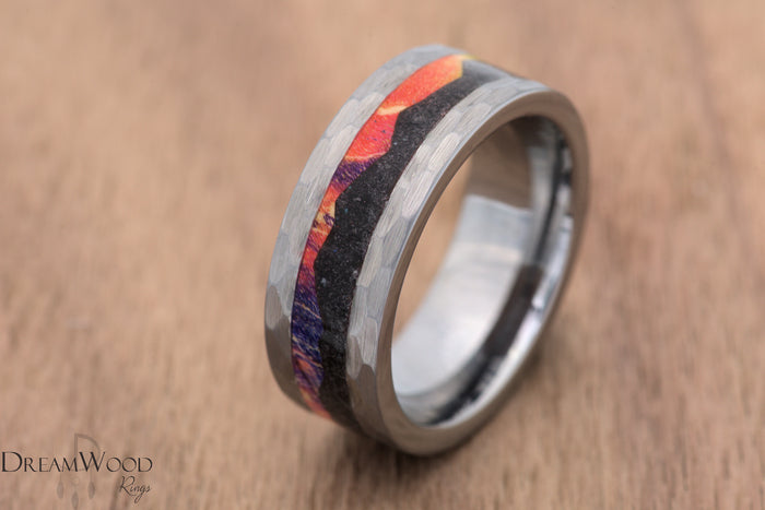 Custom men’s and women’s wedding band by Dream Wood Rings
