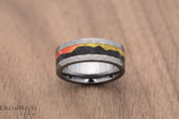 Custom men’s and women’s wedding band by Dream Wood Rings