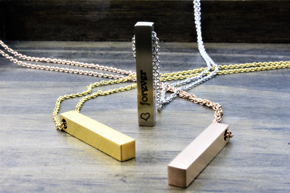Tender Grace Brushed Bar Necklace - DreamWood Custom
