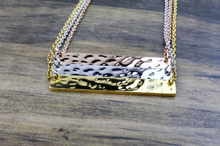 Dearest Wish Hammered Bar Necklace - DreamWood Custom