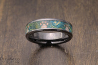 Custom men’s and women’s wedding band by Dream Wood Rings