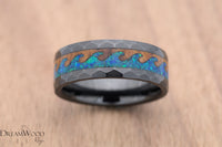 Custom men’s and women’s wedding band by Dream Wood Rings