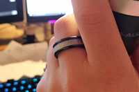 Black Ceramic, Elk Antler, & Blue Lapis Lazuli Ring - DreamWood Custom